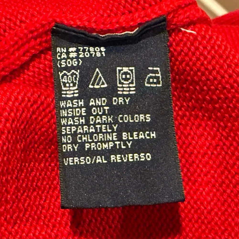 VTG Tommy Hilfiger Men's Red Crew Neck Long Sleeve Sweater Large Preppy